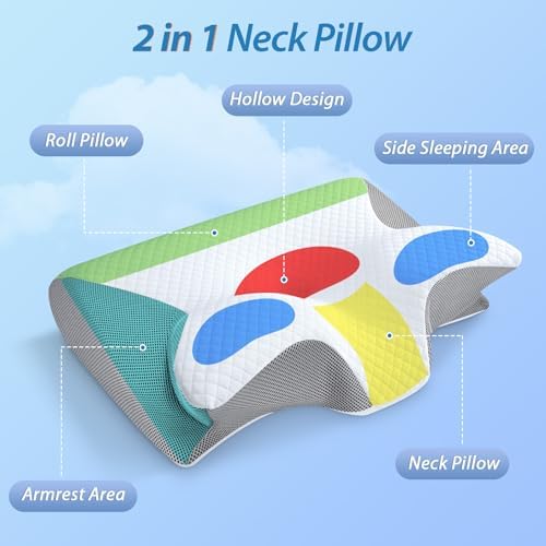 Butterfly Ergonomic Contour Pillow – Neck Pain Relief for Side & Back Sleepers