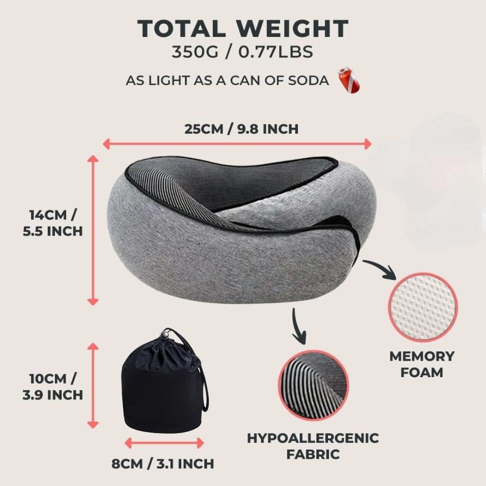 Travel Neck Pillow - Memory Foam
